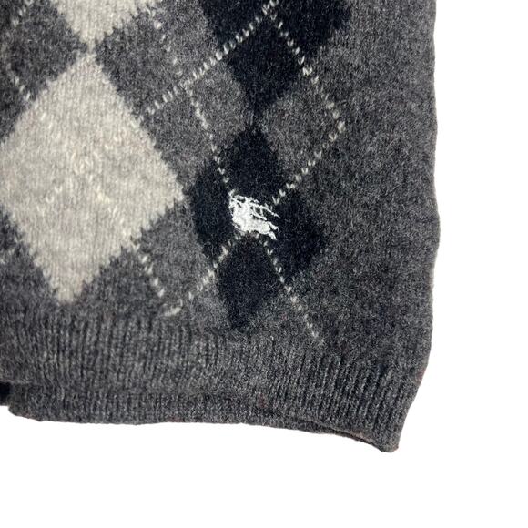 Burberry Boy’s Gray Argyle Knit Lambswool Crewneck Sweater Size 6 - Picture 5 of 9